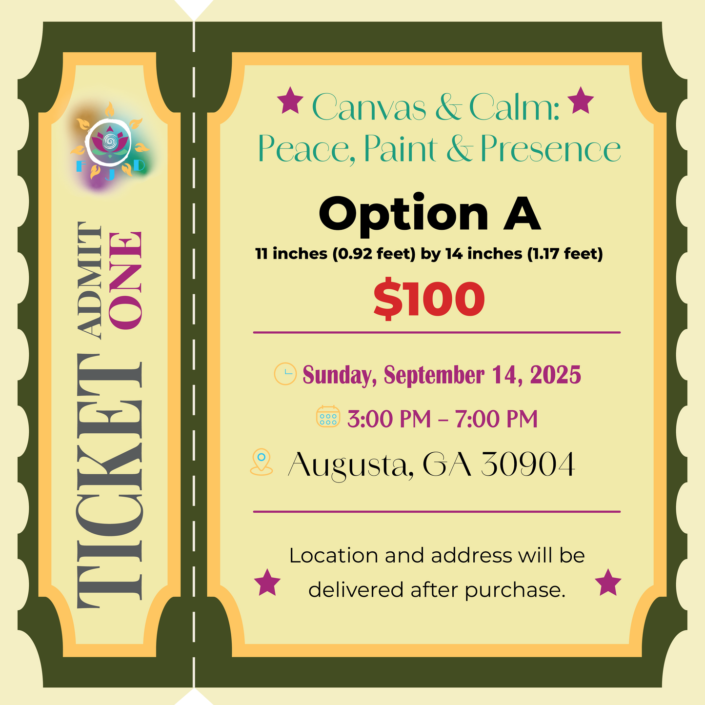 Canvas & Calm: Peace, Paint & Presence Event Ticket
