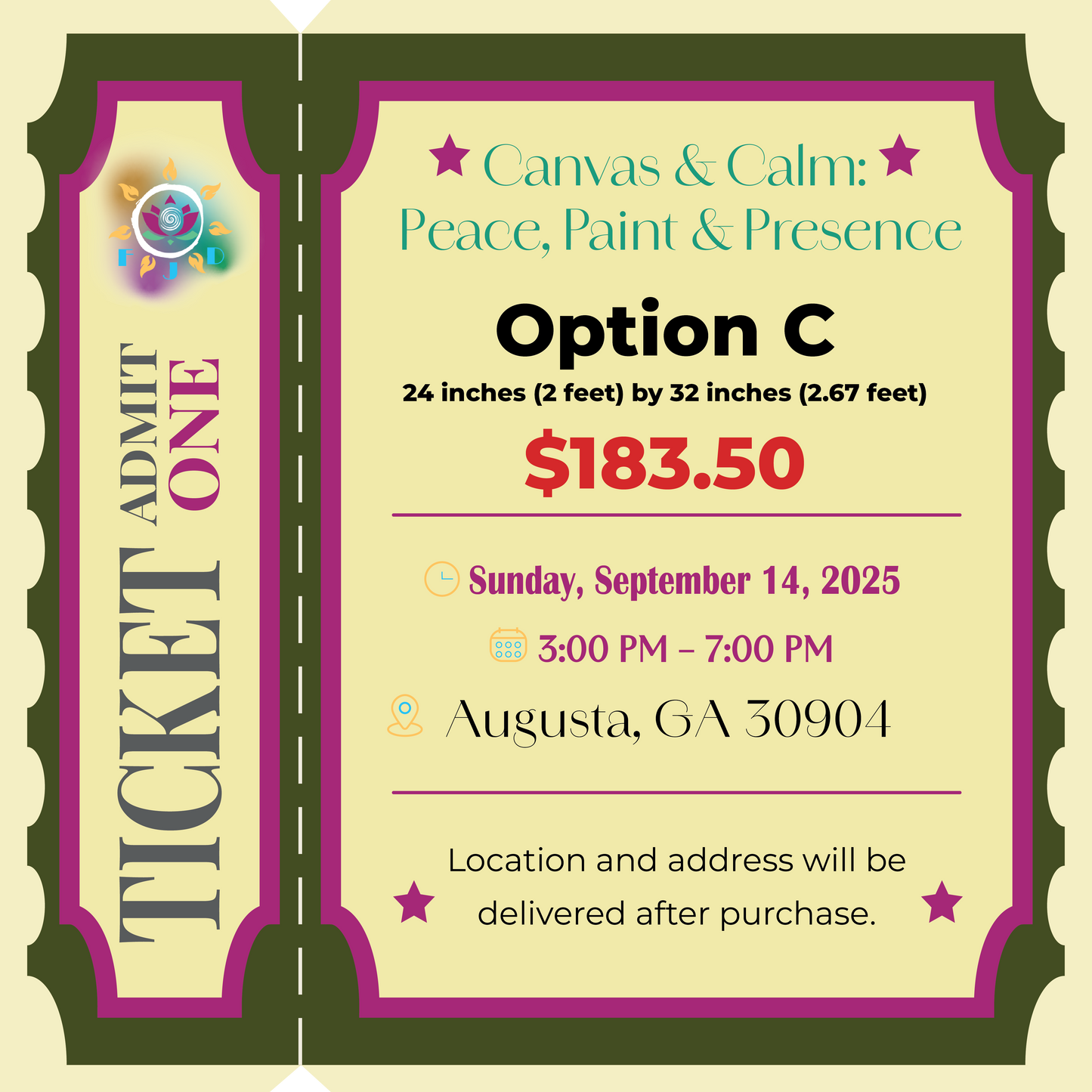 Canvas & Calm: Peace, Paint & Presence Event Ticket