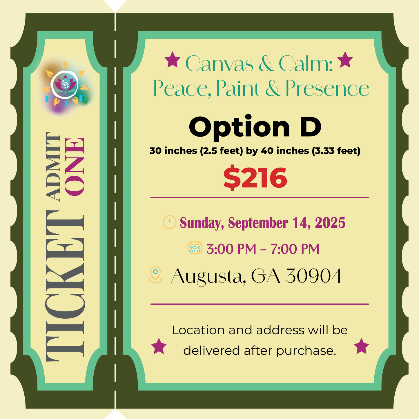 Canvas & Calm: Peace, Paint & Presence Event Ticket