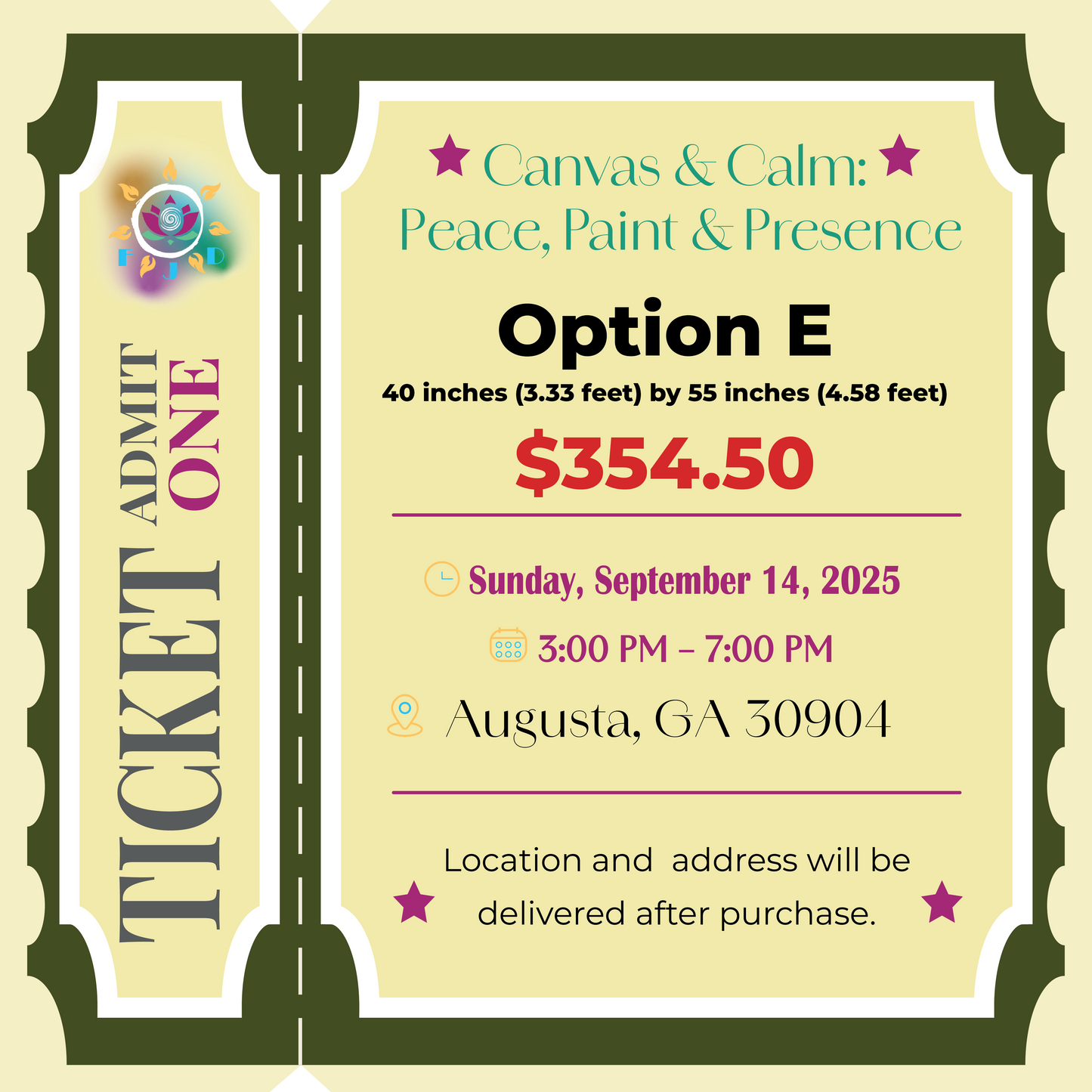 Canvas & Calm: Peace, Paint & Presence Event Ticket