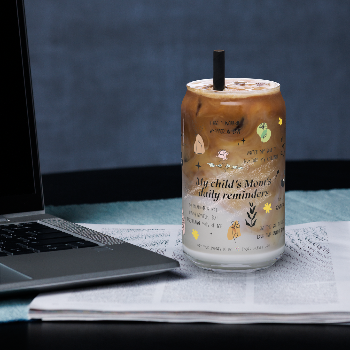 Personalized Name Daily Reminders Drinkware For Mother's Day Gift - Motivational Can Shaped Sipper Glass - 16oz