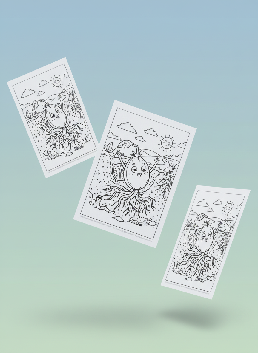 April 2026 Reflection Series - Coloring Card Set (3 Cards)