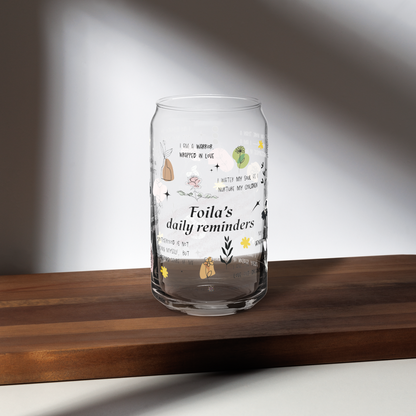 Personalized Name Daily Reminders Drinkware For Mother's Day Gift - Motivational Can Shaped Sipper Glass - 16oz