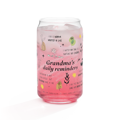 Personalized Name Daily Reminders Drinkware For Mother's Day Gift - Motivational Can Shaped Sipper Glass - 16oz