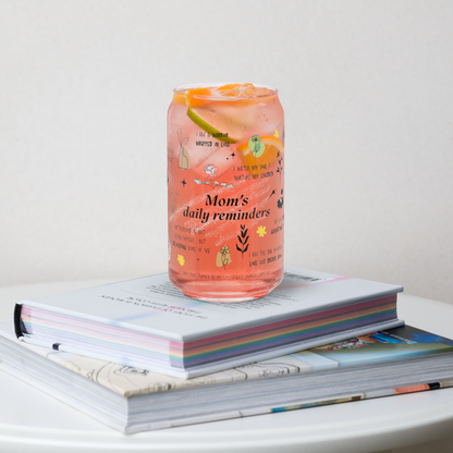 Personalized Name Daily Reminders Drinkware For Mother's Day Gift - Motivational Can Shaped Sipper Glass - 16oz