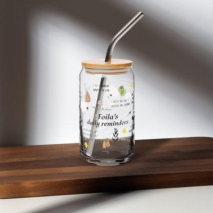 Personalized Name Daily Reminders Drinkware For Mother's Day Gift - Motivational Can Shaped Sipper Glass - 16oz