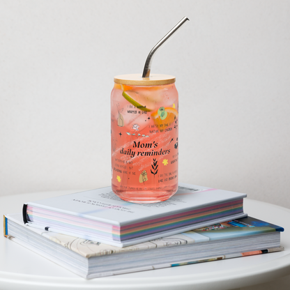Personalized Name Daily Reminders Drinkware For Mother's Day Gift - Motivational Can Shaped Sipper Glass - 16oz
